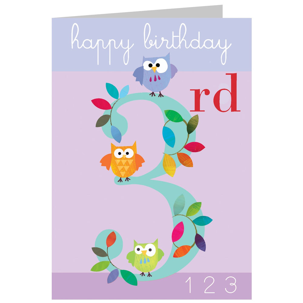 Age 3 - Three Owls Card
