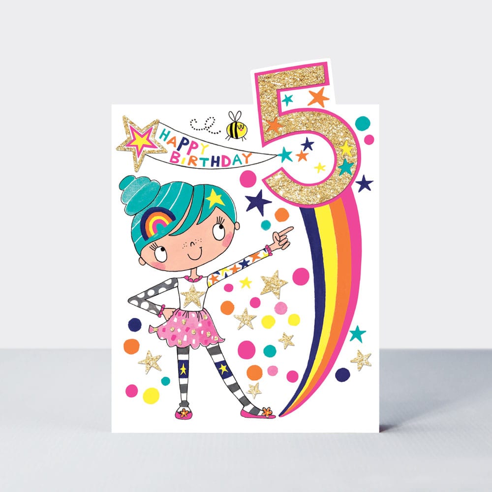 Age 5 - Starburst Birthday Card