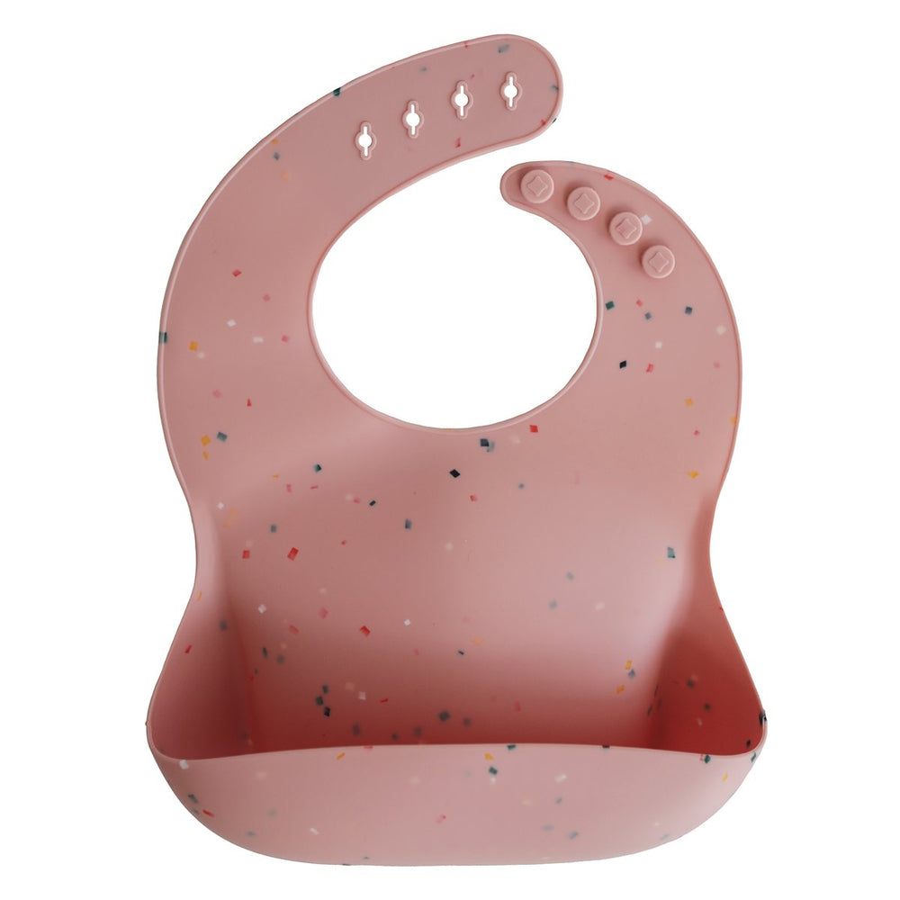 Mushie - Silicone Bib: Powder Pink Confetti