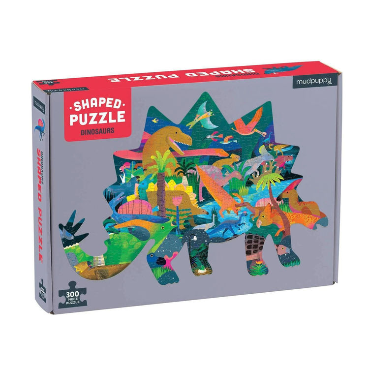 Mudpuppy - 300 Piece Dinosaur Shaped Puzzle