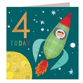 Age 4 Rocket Greetings Card CP04
